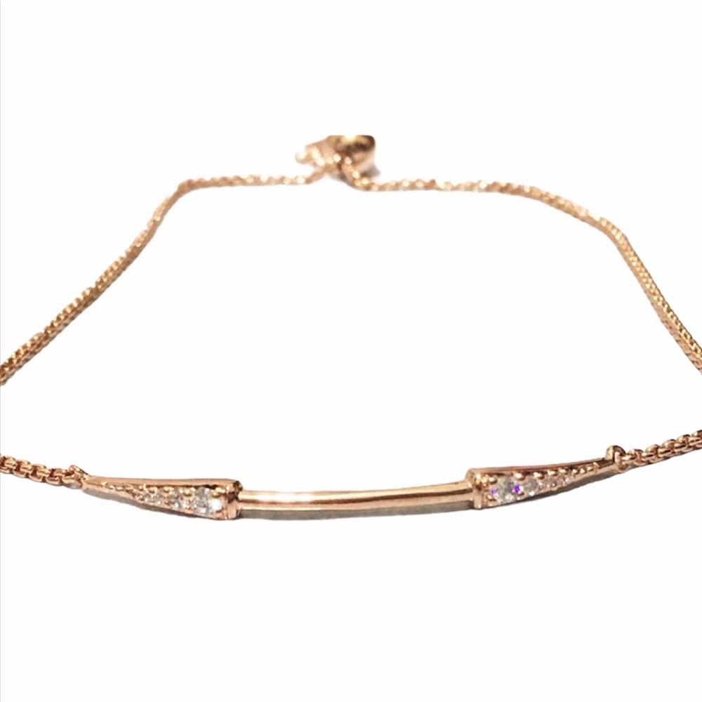 Stella & Dot Rose Gold Pave Arrow Cancer Awareness Warrior Bracelet